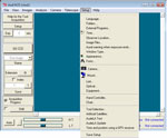 The main GUI of AudeLA. The figure shows the items of the setup menu as well as the left vertical tool bar containing the acquisition plug-in GUI tool
